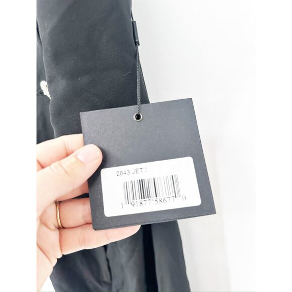 Mac Duggal 2643 Jet Black Tuxedo Halter Sleeveless Wide Leg Jumpsuit Size 2 NWT - Picture 6 of 6